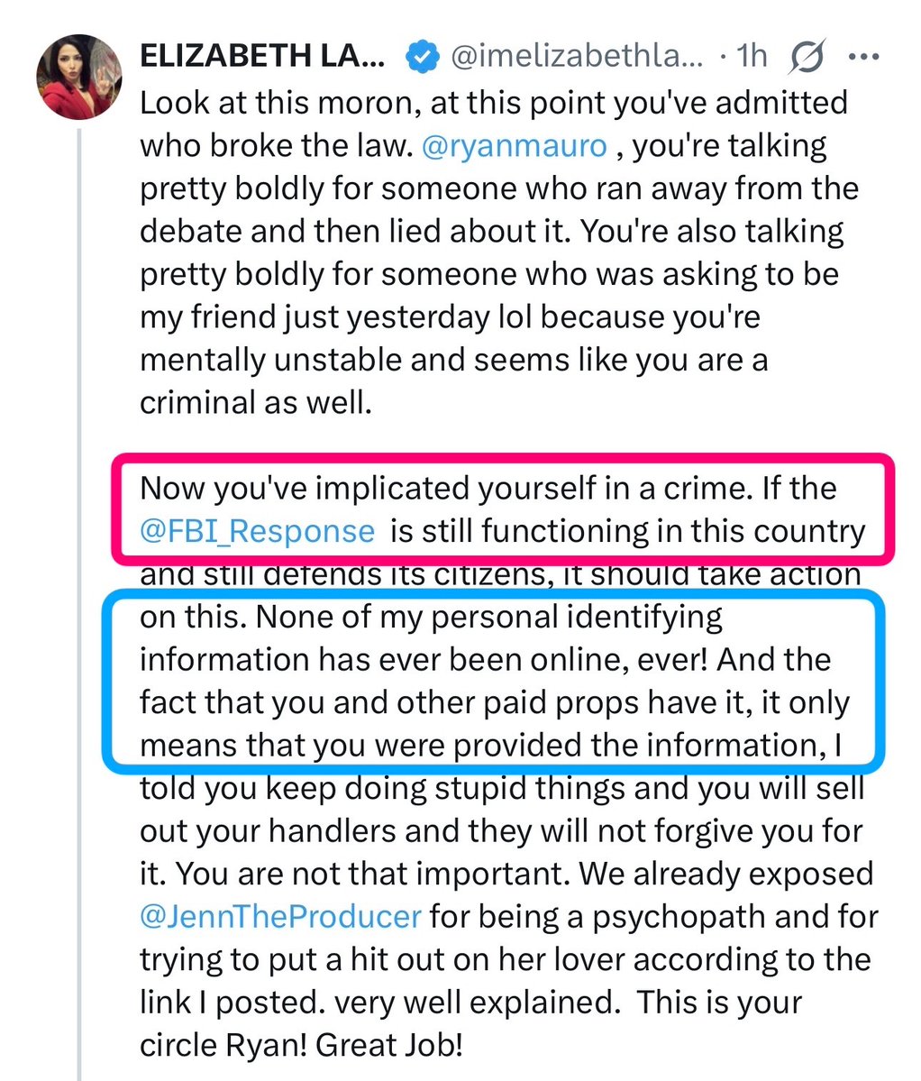 Piper_truth1's tweet photo. Strange @imelizabethlane why are you relying on tagging @FBI?  

Shouldn’t you just call Kash Patel?  Ohh wait 😬 

Thought you were an open book.  Yet  I see you blocked me.  Why not answer questions, whatcha hiding 😑

Oh and please explain how a photo is “classified information”

So right now we have:
1- photos of you are classified 
2- personal identifying information NEVER been online

Come on Liz, Lizzie, Isa, Iza, Lizka tells your story why are you hiding who you really are??

@paramounttactcl @ryanmauro @PigWar @GBNT1952 @Petty_Pundit @DOCMAGA1