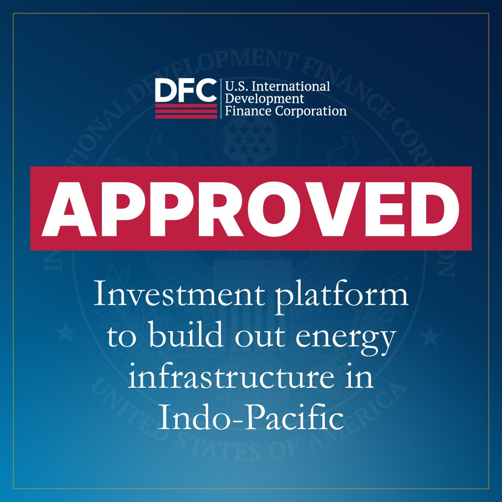 eAsiaMediaHub's tweet photo. .@DFCgov will invest $1.5 billion to establish an investment platform to facilitate the buildout of energy security infrastructure across the Indo-Pacific, focusing primarily on South and Southeast Asia. This deal represents the single largest project investment in DFC’s history.

Read more: https://t.co/My6bAGznVS