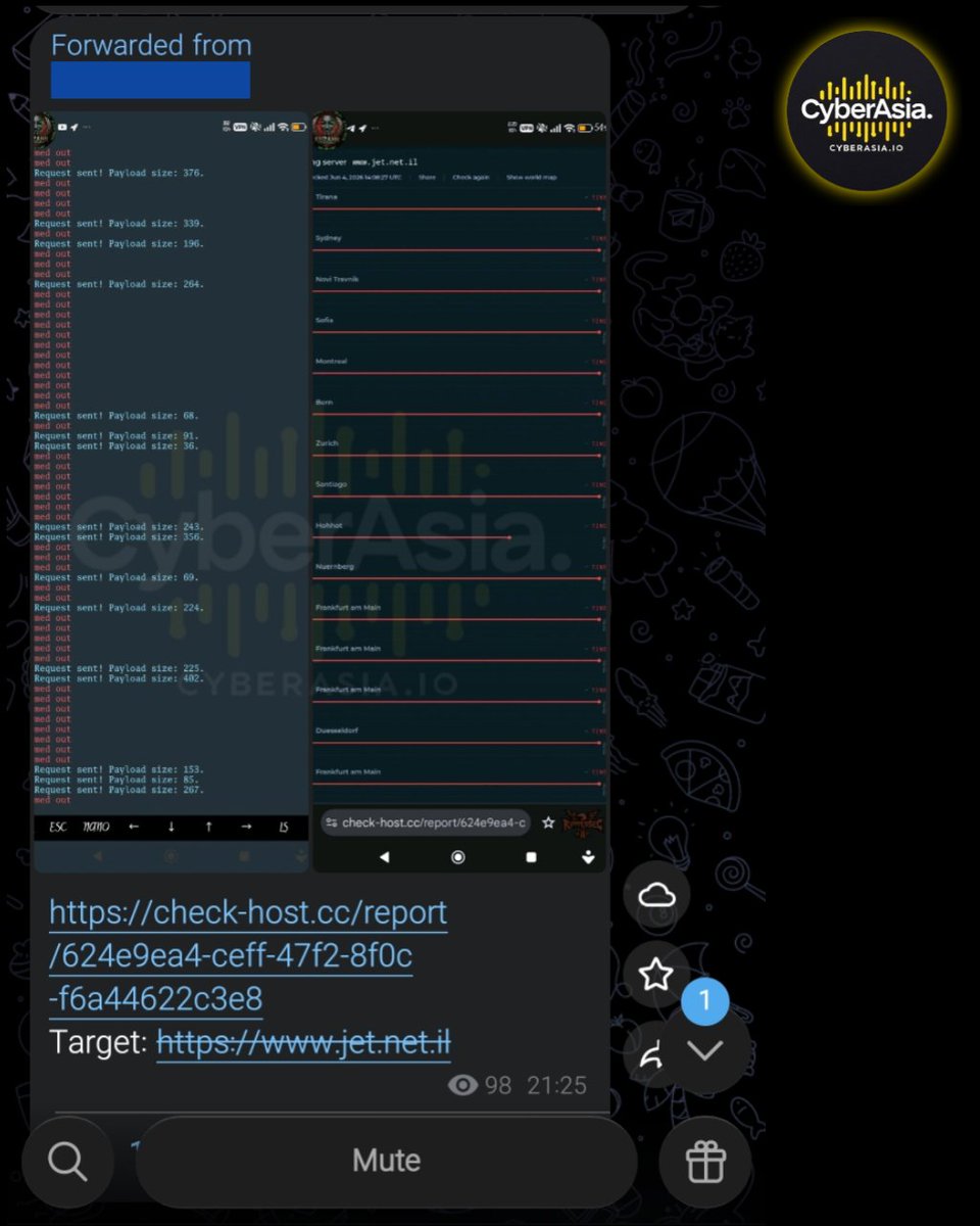 cyberasia_io's tweet photo. 🚨 Israel Alert 🇮🇱

Pro-Palestinian Hacktivist group #RipperSec &amp; #TheComrade's group have announced plans to launch a #cyberattack against https://t.co/ca9xaB6UY3, an internet service provider operated by #Coolnet Communications Ltd in #Israel

#Cybersecurity #DDoSAttack https://t.co/ZWUPkk3oFg