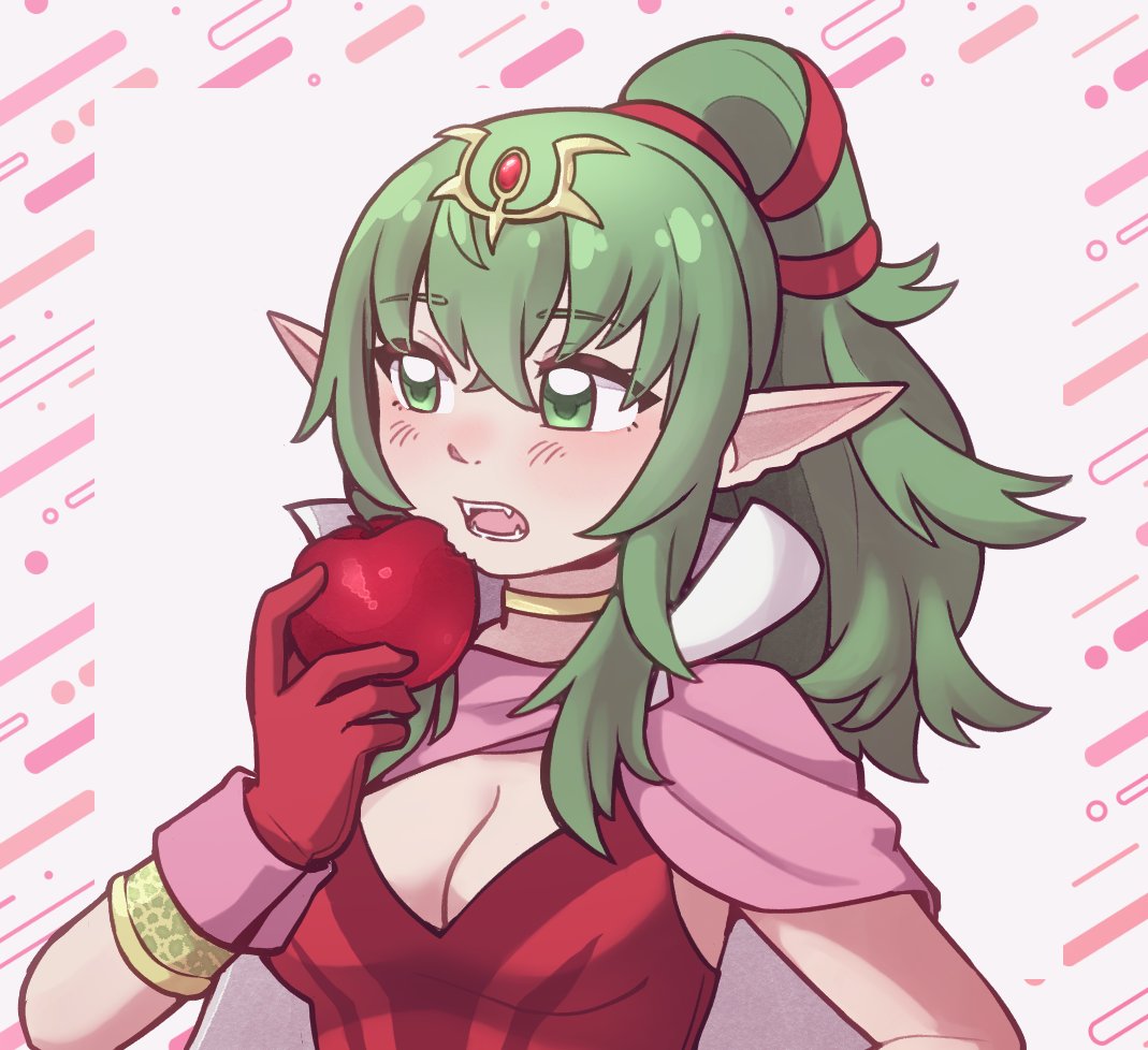 springexalt's tweet photo. tiki for the fire emblem art scuffle!! 🍎💚 tried out some new things with her so her lines and coloring were a little experimental https://t.co/5w7VndCA7b