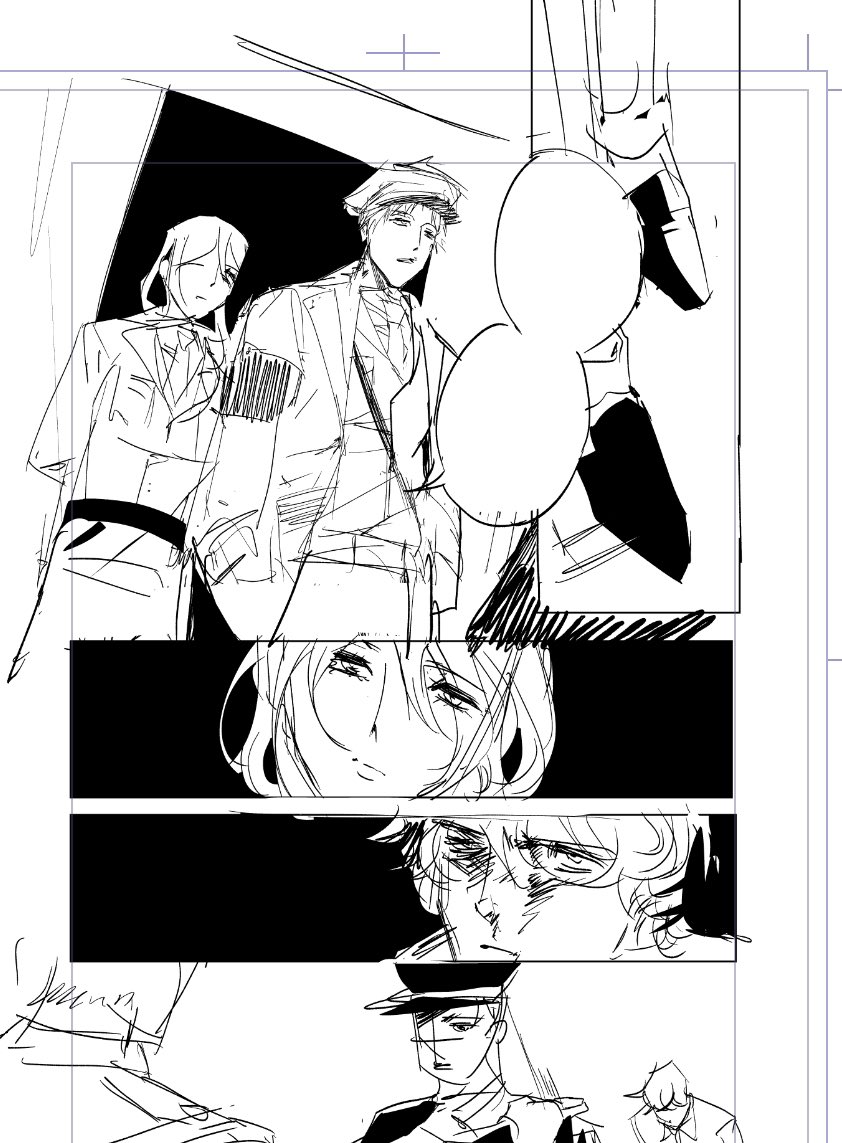 mkjzs's tweet photo. #漫画家志望さんと繋がりたい
新しく準備しているネームです！
しぶとい主人公が登場します。
軍服もたくさん描けて楽しいです^_^ https://t.co/feXQ9oPdTA