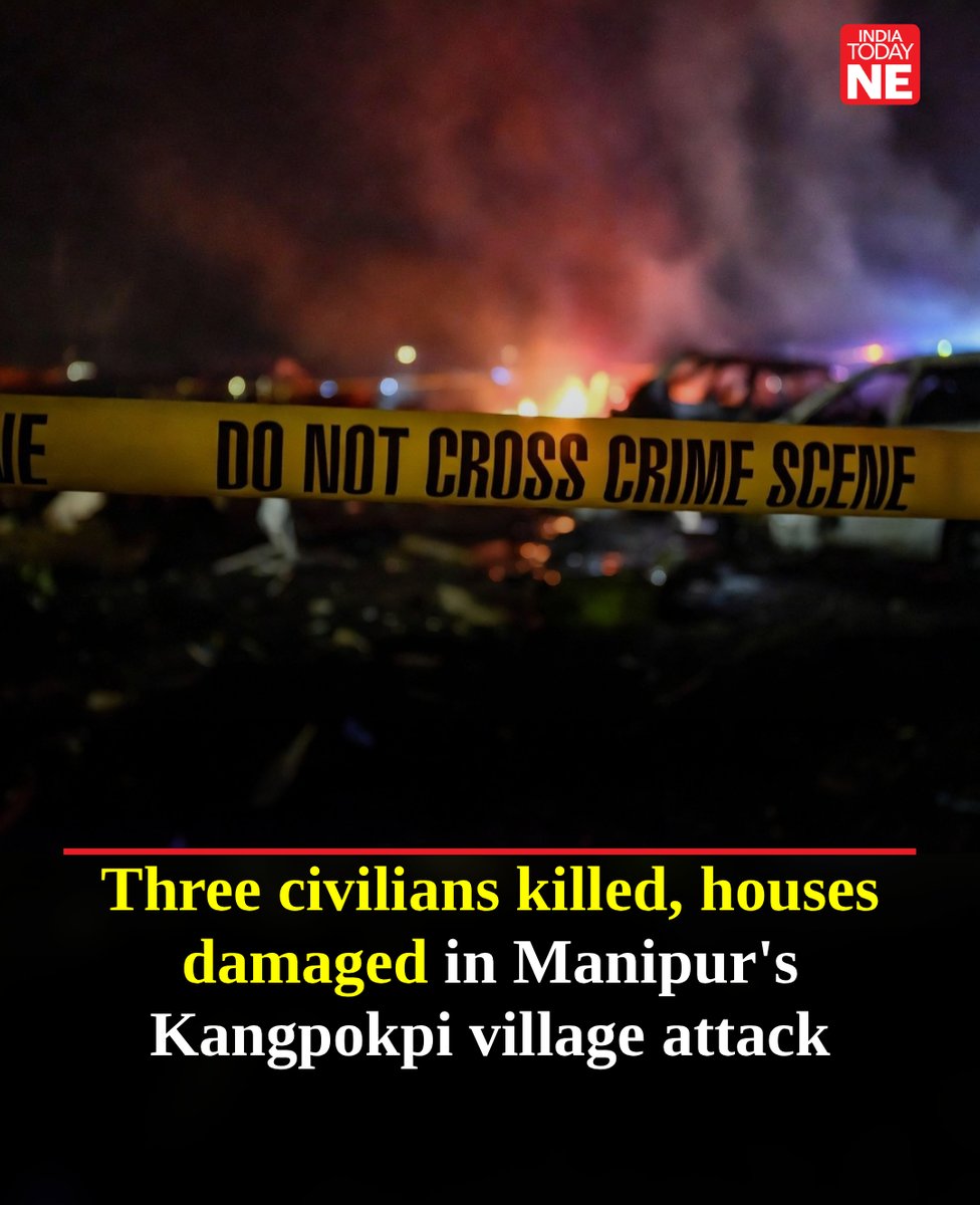 IndiaTodayNE's tweet photo. Three civilians were killed and several houses were damaged in an armed attack on a village in Manipur's Kangpokpi district in the early hours of Friday, June 5, prompting fresh concerns over security in the area.

According to reports, the incident took place around 4 am at Loibol village under the New Keithelmanbi area of Kangpokpi district. Heavy firing was reported from the locality during the attack.

The deceased have been identified as Letkhongam Haokip, Tinmary Haokip and Jangminlal Haokip. Local sources said the three were residents of the affected village.

Reports from the area indicated that several houses were also set on fire during the incident, forcing villagers to flee to safer locations. The extent of damage is yet to be officially assessed.

Authorities have not yet issued an official statement regarding the circumstances of the attack or the identity of those involved.

#ManipurCrisis #ManipurViolence #manipurviolencenews #Manipur #manipurnews