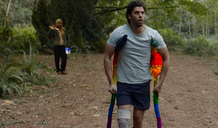 dailyhatfacts's tweet photo. melissa fact #172:
for pride month, she painted coach ben's crutches rainbow. https://t.co/zx5ZwFPUsl