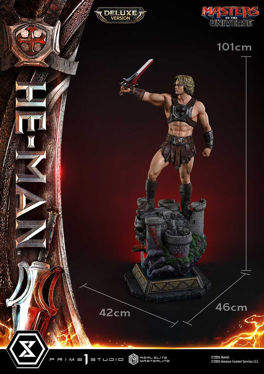 Prime1Studio's tweet photo. ＼🗡️本日予約開始🗡️／

隆起した筋肉と脈動する血管
パワーソードのシャープで
重厚なフォルム──。

『マスターズ・オブ・ユニバース』より
「ヒーマン」 ​​が映画公開とともに登場🔥

■ご予約はこちら
https://t.co/AWcC9U9Mv1

#マスターズ・オブ・ユニバース
#ヒーマン #Prime1Studio https://t.co/fm06nFdn2o
