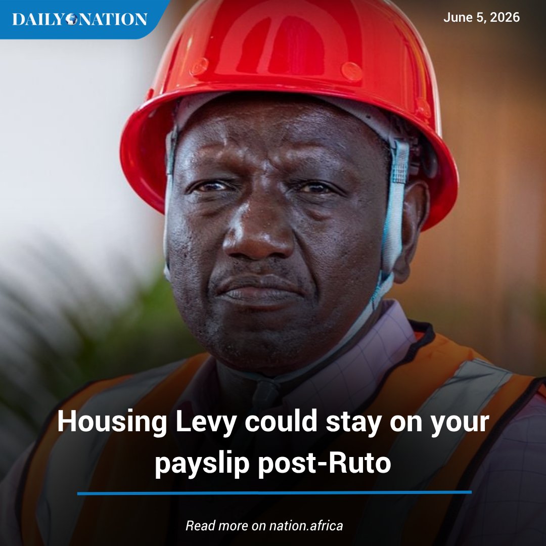 NationAfrica's tweet photo. The government has revealed plans to use cash from the 1.5 per cent Affordable Housing Levy as collateral for a Sh100 billion loan in a process known as securitisation, signalling that the controversial deduction could become a near-permanent feature on workers’ payslips.

Read more: https://t.co/4dGWYd0iGM