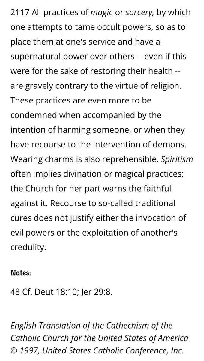 InThisWorldNow's tweet photo. @jack “All practices of magic…are…to be condemned” and the use of objects which imitate artifacts known for their use in the practice of the dark arts should at least be discouraged.
#Theprinceofthisworldreignsforashorttime. Cf. John 14:30, and Apoc. 12:7-12. https://t.co/9dkOryC433