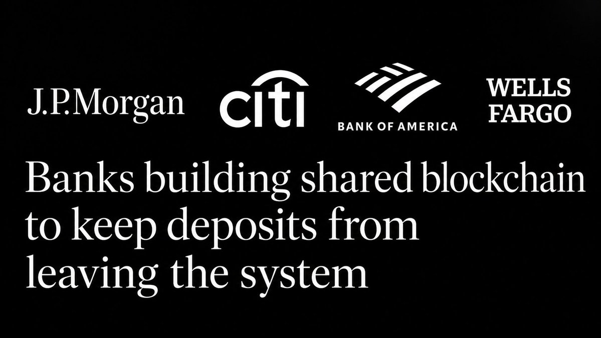 sytaylor's tweet photo. 🚨  JUST IN: JPMorgan, Citi, Bank of America and Wells Fargo are building a shared blockchain to keep deposits from leaving the banking system.

The Clearing House will run it. Target launch is the first half of 2027.

Interestingly, this appears led by being defensive rather than clients, at least according to some quotes.  Bank of America's head of global payments, Mark Monaco, told the WSJ that clients aren't "beating down the door" for tokenized deposits.

The reason they're building it anyway sits in what they walked away from. A year ago this same group explored a joint bank stablecoin through The Clearing House and the operator of Zelle. They dropped it and picked a blockchain for deposits instead.

Remember deposits are money that stays still. They sit on the bank's balance sheet as a claim you hold against the bank. Stablecoins are money that moves. A bearer instrument that can leave your bank on Saturday and settle somewhere else by Sunday.

And given they're working with The Clearing House (TCH) that makes sense. Deposits can't leave a bank and go anywhere, but through clearing, banks can figure out all of the possible transactions that need to happen, and "net" them into one single efficient transaction multiple times per day. So instead of sending $10m one way, and $9m back. The banks send the difference or "net" of $1m.

But I don't get why they need a blockchain to do this?

The Clearing House already clears deposits in the USA between the member banks?

Tokenized deposits DO have demand if you talk to JP Morgan, their clients have cleared $3 trillion to date, but all cross-border. So again, what is the clearing house adding here?

Meanwhile, you have SoFiUSD which is live, and 1:1 exchangeable for its Tokenized Deposit, 24/7. Meaning, they enable instant, global exchange of dollars that can be off-ramped to any other payment system.

The US banks in the clearing house won't have that same cross-border advantage. To me, this looks like the clearing house got a tech upgrade, that maybe it didn't need?

Stablecoins are open loop. Global. 24/7. *That* is their advantage.

Tokenized deposits are 24/7 and safer. But closed loop.

These two things should co-exist not compete.