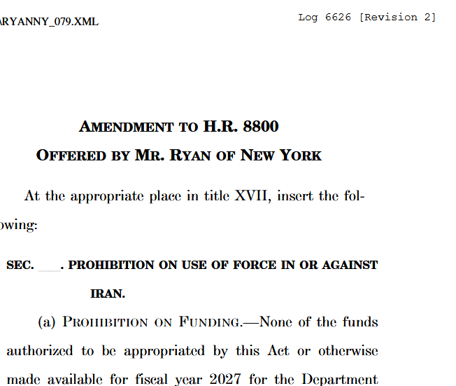 McPhersonHall's tweet photo. #FinstadWatch
June 5 2026

Another day, another predictable vote from our congressman ... in the House #ArmedServices Committee vote on #HR8800 #FY27 #NDAA, @RepFinstad voted AGAINST amendment that would have denied funding for the #FinstadIranWar 
It failed 26-30
#HR8707 https://t.co/4t7cg9xktR