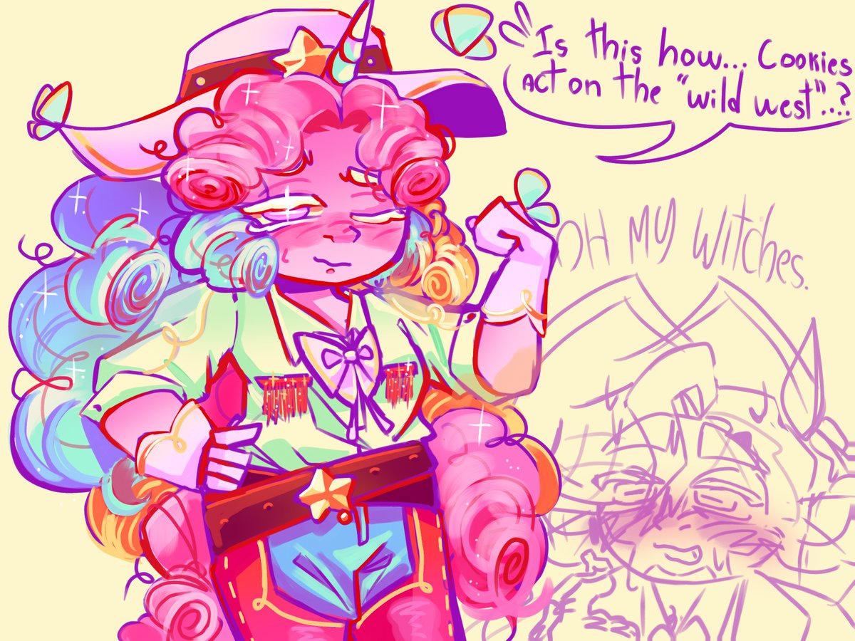 angelicchiffon's tweet photo. Yeehaw! #creamunicorncookie #steakcookie #cookierun https://t.co/8IpwQseZkZ