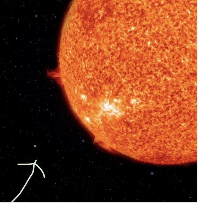 SigneSol0's tweet photo. @UNEP The dot is the Earth 
But if you buy an electric car - the Earth will be cooler - or if you pay more taxes. https://t.co/eR00lJQERt