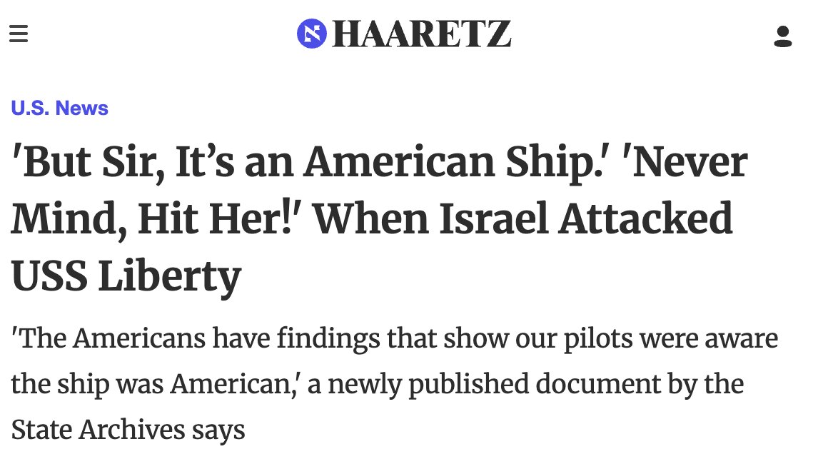 5149jamesli's tweet photo. Israel knew the Liberty was an American ship. But they bombed her anyway. https://t.co/b07SPJWNdK