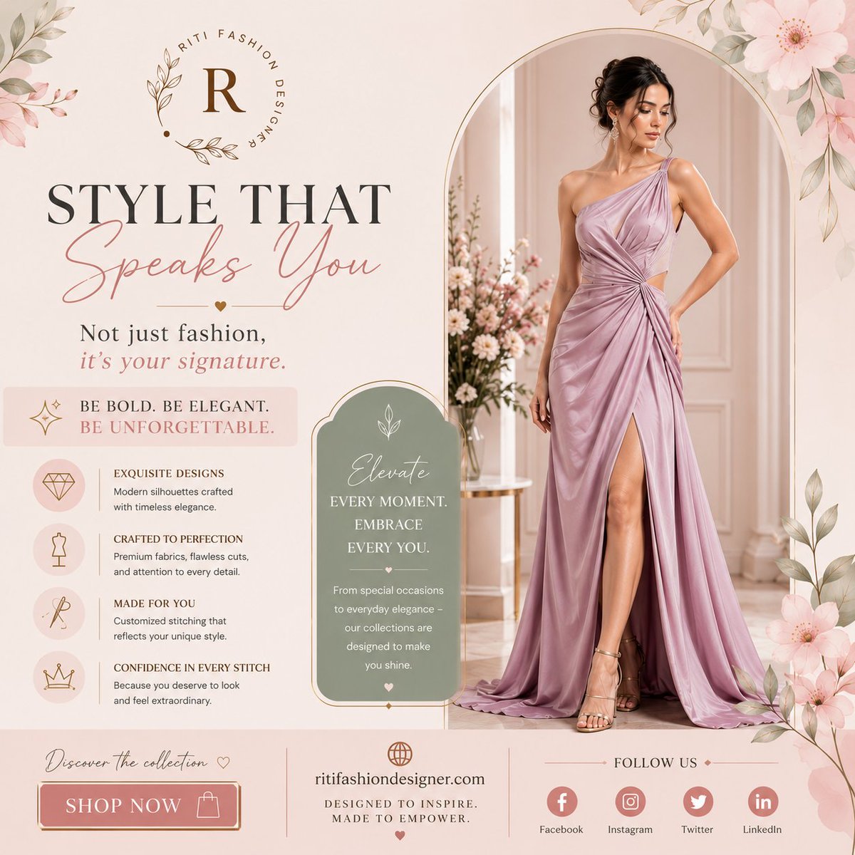 RitiDigital's tweet photo. ✨ Style That Speaks You✨
👗Style that speaks before you do.Elegant designs premium craftsmanship &amp; timeless sophistication created for women who love to stand out.
🌐https://t.co/Lg0QwxBjcr
📲Follow: Riti Fashion Designer Facebook | LinkdedIn
#RitiFashionDesigner #ElegantStyle https://t.co/j1x6YEU7a5
