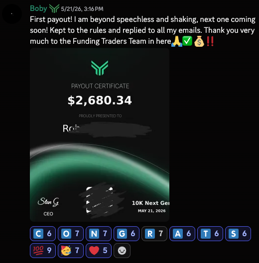 fundingtraders's tweet photo. Payouts payouts payouts

But behind a payout number is a trader who dedicated sleepless nights learning the skill

And it's paying off. https://t.co/iRQylixr4q