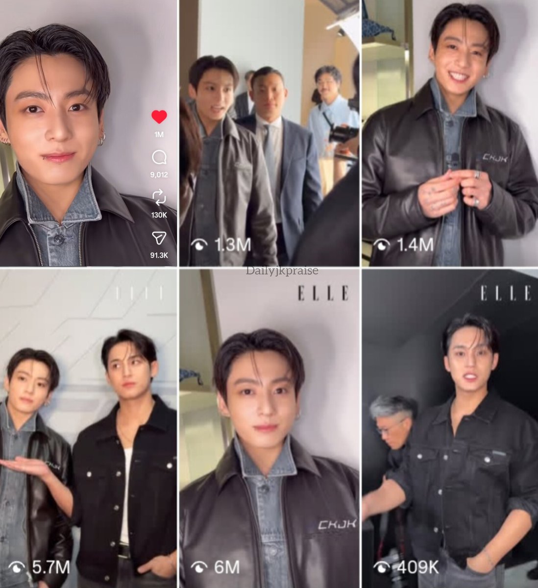 dailyjkpraise's tweet photo. The buzz around Jungkook’s CKJK event appearance is massive, generating millions of views and likes across social media.

Every Jungkook clip posted by Elle Japan has crossed 1M views, while the highest-viewed reel has already hit 6M views and 1M likes within 16 hours. https://t.co/BrD3JvIWA4