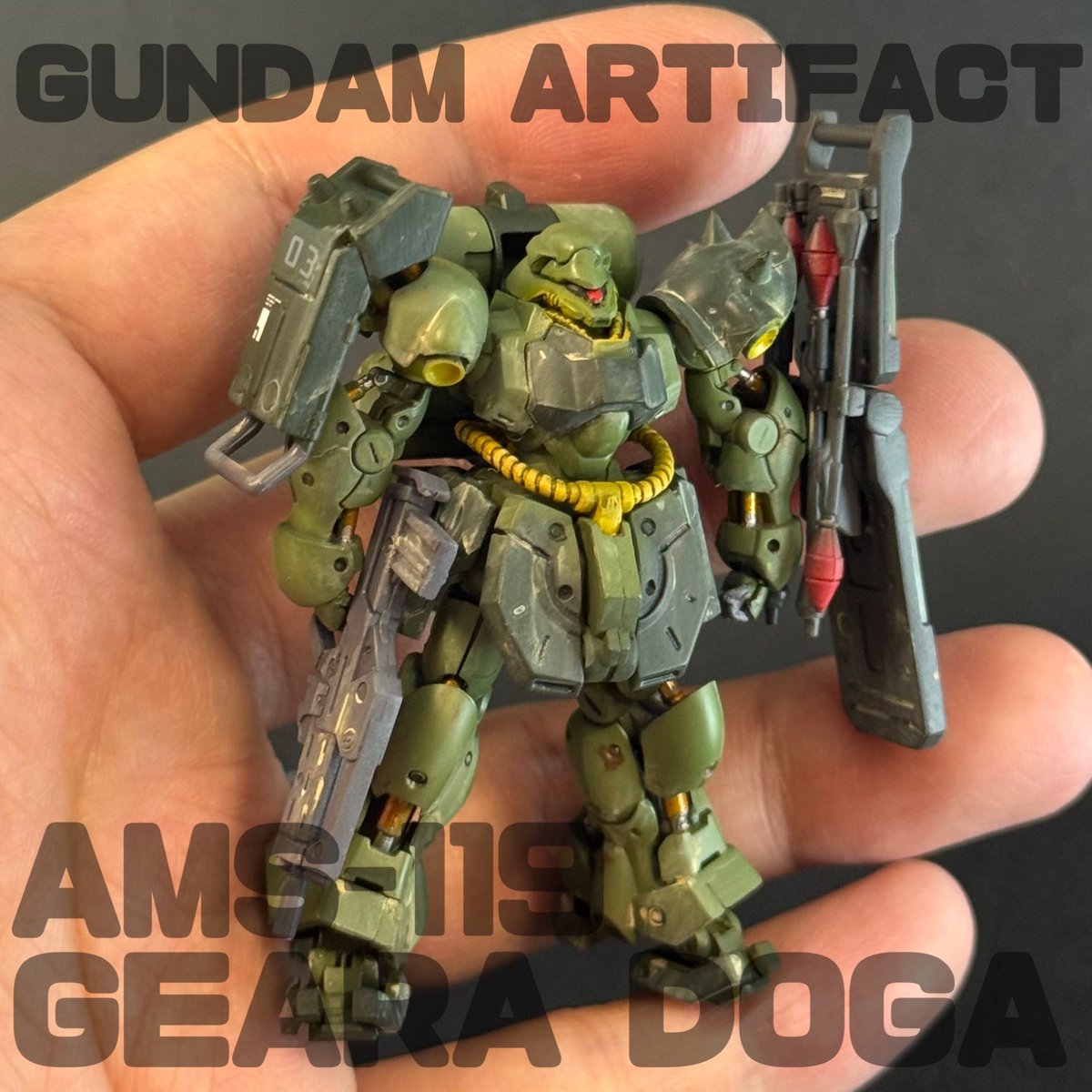 828eleven's tweet photo. GUNDAM ARTIFACT
AMS-119
GEARA DOGA
完成しました✨サイズが小さいので、ウェザリングも気軽に楽しめて楽しかったです🐈
#ガンダムアーティファクト #GUNDAMARTIFACT https://t.co/sh1PiCLdYN