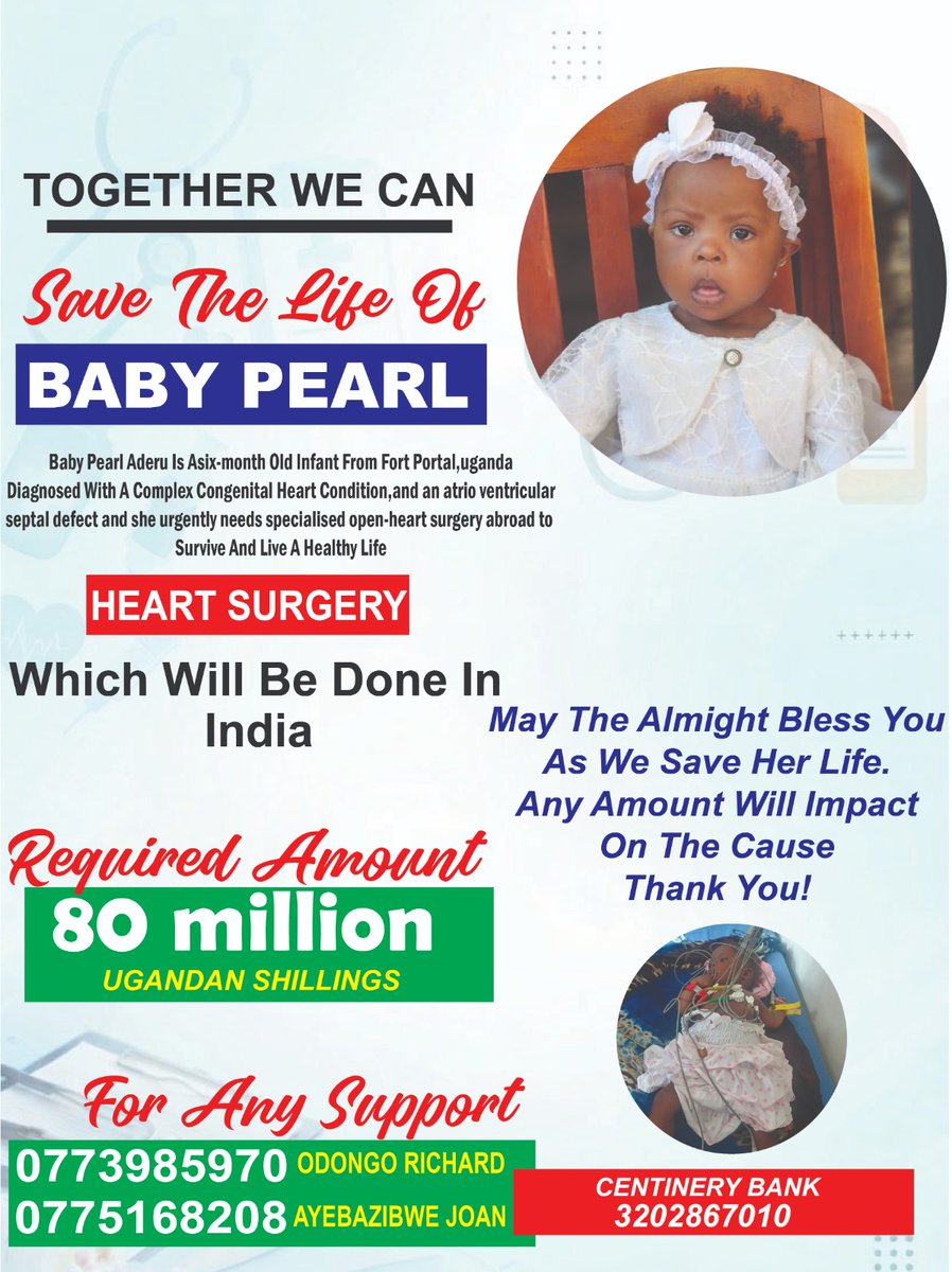 MuhumuzaAtwooki's tweet photo. Good morning colleagues. 

Please offer a hand, we're in the struggle to save Baby Pearl's Life, an innocent soul who needs surgery to be done from India. https://t.co/NnqOjHqlhn