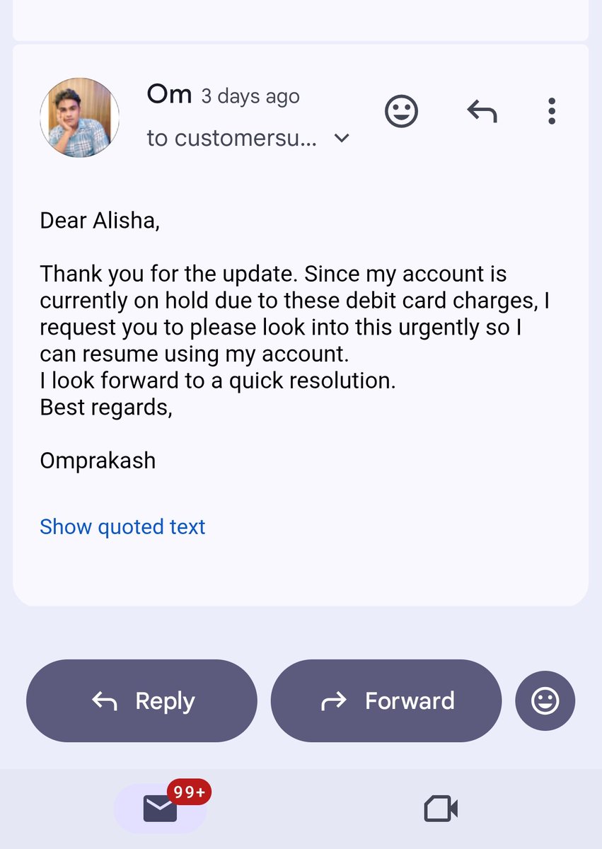 raikwar_g01's tweet photo. Disappointed with @KotakBankSupport. SR 43542447 deadline of 04/06/2026 is breached. I requested waiver for debit card charges on goodwill basis as card is permanently blocked, but no update. Account wrongly on lien. Resolve urgently! @Kotaku @KotakCares @KotakBankLtd @udaykotak https://t.co/wwQNpSnCL4