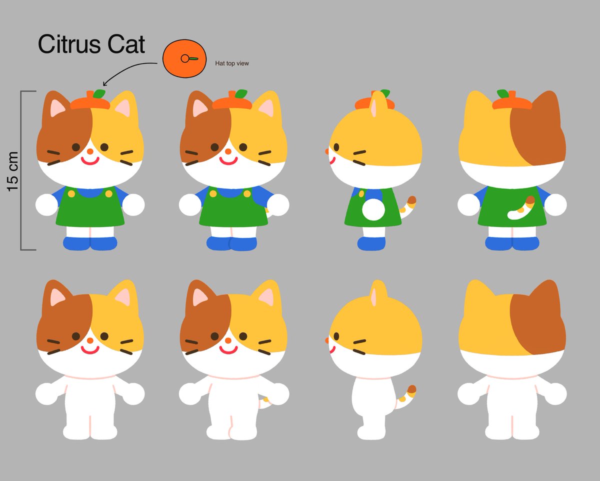 citruslucy's tweet photo. citrus cat 2d concept art → 3d art toy!! 😚🍊 https://t.co/ThhwmuDTcN