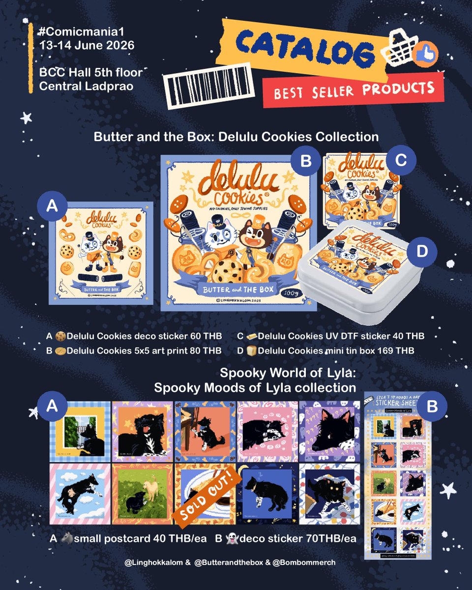 Linghokkalom's tweet photo. Catalog มาแล้วค่า
รอบนี้เราไปแสตนบายฝั่ง comic mania โซนลาดพร้าวทั้ง 2 วันเลย

บูธ M31-32 BB Merch by Linghokkalom
@comicmaniaTH

📅Date: 13-14 June 2026
⏰Time: 10:00 AM - 6:00 PM
📍Venue: BCC Hall, 5th floor, Central Ladprao
🎟️Entrance Fee: 100 THB/person/day

#ComicMania1 #CM1 https://t.co/lHFit3Y2uz