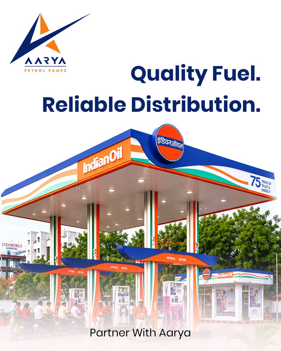 AaryaGroups's tweet photo. Strong industries need dependable energy support.
At Aarya Petrol Pump, we deliver high-quality fuel and focus on operational excellence and customer trust.

We're committed to quality and consistency, so you can move forward with confidence and efficiency. https://t.co/lELbIkfEC3