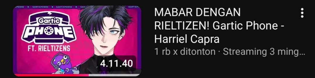 mizu_yuu04's tweet photo. Watching his stream @harrielcapra obviously. He's like my safe place for me. Yg sering aku tonton ulang itu gartic karena se-mood itu. Ini salah satu klip favorit-ku & selalu bikin ngakak ππ
#rielated https://t.co/IU06Mj0J4h