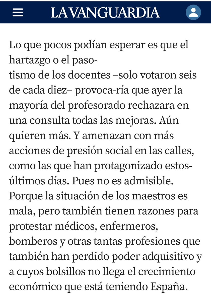ForesJuliana's tweet photo. Em sembla fabulós veure com avui Jordi Juan, el director de @LaVanguardia, demana, sense saber-ho, una convocatòria de vaga general a la seva editorial. 

Volent criticar els mestres no s'adona de l'absurditat dels seus arguments. https://t.co/rP9tfjZZGN