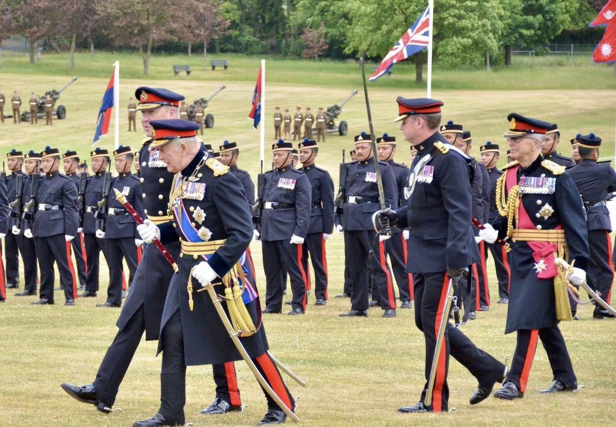 UKinNepal's tweet photo. The Royal Regiment of Artillery celebrated the formation of the King's Gurkha Artillery (KGA) in the presence of King Charles III with a formal parade at Royal Artillery Barracks, Larkhill on 04 June 2026. It was a historic and proud day for all KGA members. https://t.co/UO9FHVIu8u