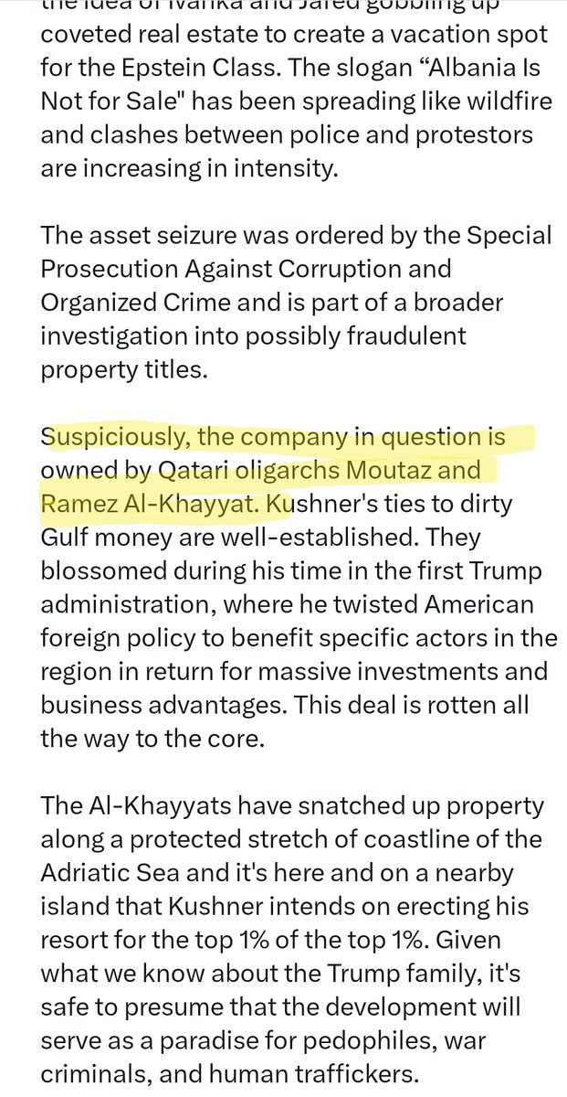 AriFirstDay's tweet photo. @LePapillonBlu2 These are American billionaires grifting on Trump's coattails. They are not Israeli, BUT they do have Middle East money from QATAR behind them. https://t.co/tLdGMKsOZV