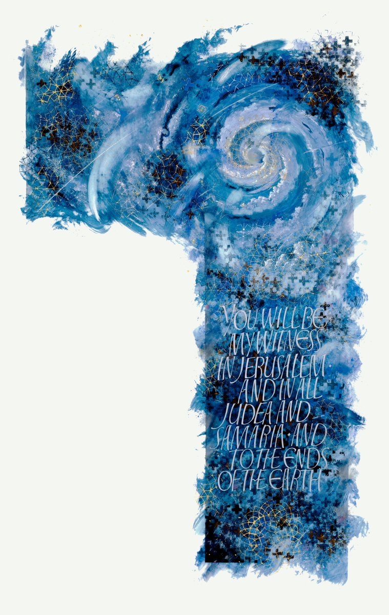 andersonsview's tweet photo. In this painting by Donald Jackson with contributions from Andrew Jamieson and Sally Mae Joseph, “You Will Be My Witness” (The Saint John’s Bible, Vol. 6), “to the ends of the earth” is portrayed in cosmic perspective, conveying images from the Hubble Telescope.

Beautiful! https://t.co/TtidXm65kx