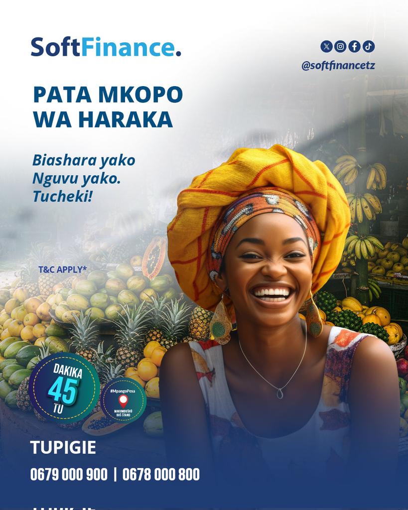 softfinancetz's tweet photo. 𝗕𝗶𝗱𝗵𝗮𝗮 𝗯𝗼𝗿𝗮 𝗵𝘂𝘃𝘂𝘁𝗶𝗮 𝘄𝗮𝘁𝗲𝗷𝗮 𝘄𝗲𝗻𝗴𝗶! 

Imarisha biashara yako kwa kuongeza mzigo na kuchukua oda mapema.

Wasiliana nasi leo upate mkopo wa hadi Tsh 2M na uhudumie wateja wako kwa uhakika.

#MpangoPesa https://t.co/YXWScZnm4y