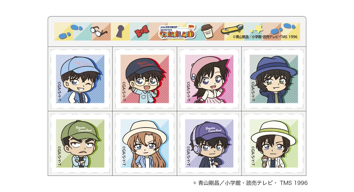 conan_land's tweet photo. #コナンランド
2026年6月12日(金) から
#ららぽーと横浜 にて開幕

\\ オリジナルグッズ紹介//🛍

名探偵コナンランド

★ダイカットステッカー（全16種）
・私服姿とキャラ名ロゴが映えるステッカーです！

★ネイルシール（全2種）
・デフォルメキャライラストがあしらわれたかわいいネイルシールです！💅

★マグネットセット
帽子姿がかわいらしい、いろんなところに付けたいマグネットです！👍

★イベント公式HP
https://t.co/YFRzsNtW8r
#名探偵コナン
