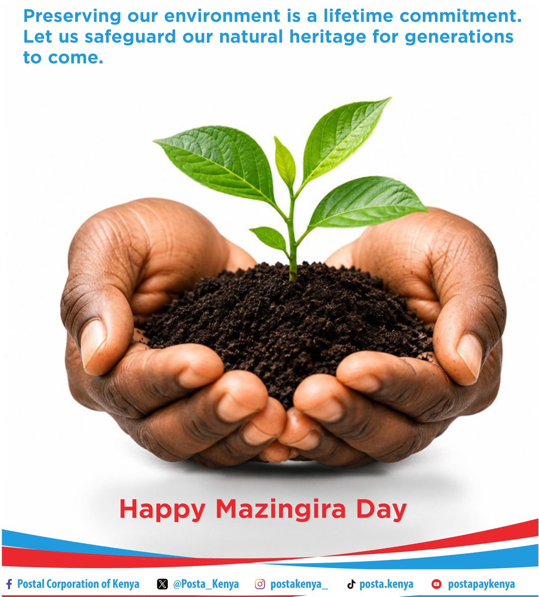 Posta_Kenya's tweet photo. Here's to a greener nation 👍 Let us protect what sustains us.

#MazingiraDay2026 https://t.co/M74SvT3Tlx