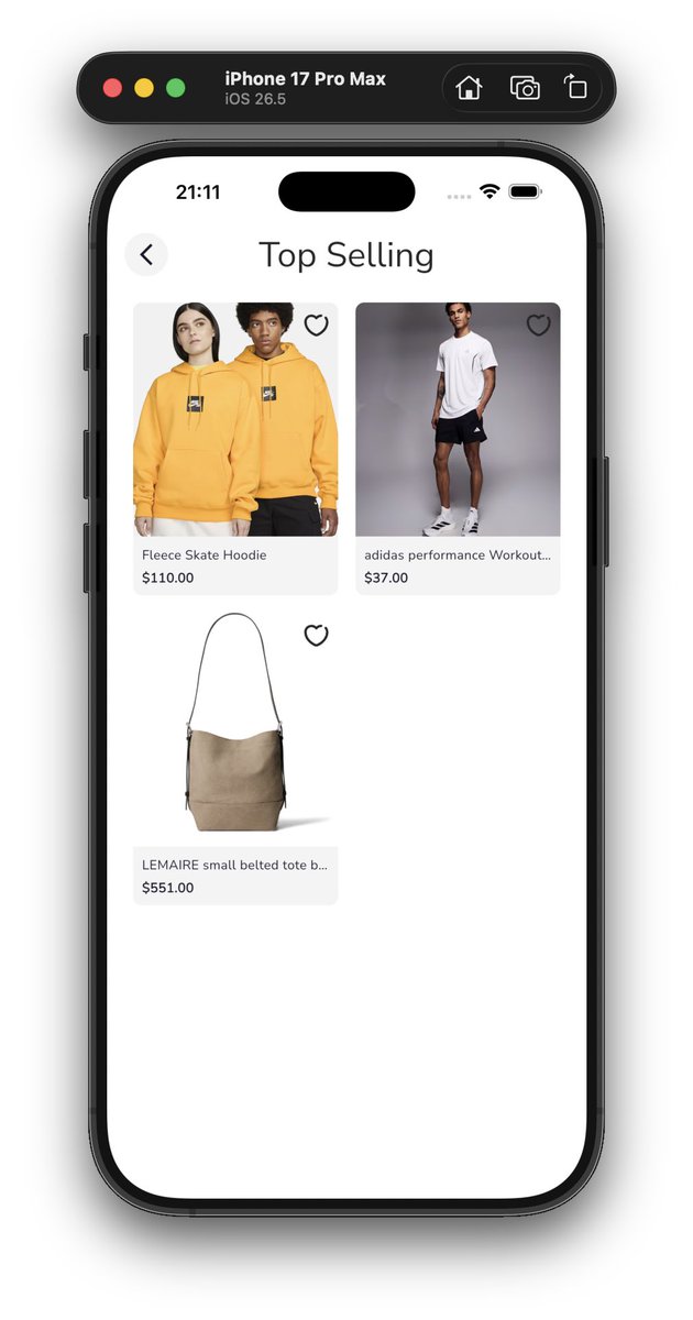 __onlychild's tweet photo. Imagine having a business idea and turning it into a mobile app people actually enjoy using.
This week I worked on featuring product browsing, wishlists, user profiles, and responsive layouts.
#flutterdeveloper #Supabase #mobileapps #buildinpublic https://t.co/7xoXRUuEWZ