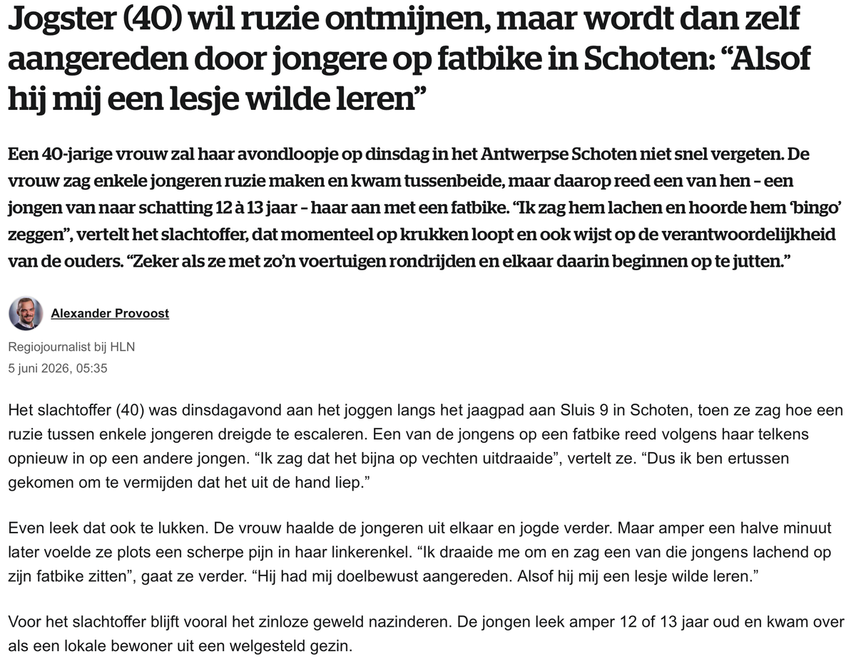 AvaBonum's tweet photo. Wordt de factuur voor medische kosten nu naar dat "welgesteld gezin" gestuurd, of betaalt de gemeenschap dit ook "uit solidariteit"? Hoe hoopt men dat mensen verantwoordelijkheid gaan nemen voor schade door fysiek geweld, sluikstort, diefstal, enz?
(bron: https://t.co/fM04VkM2xm) https://t.co/6gVCoxC8cv