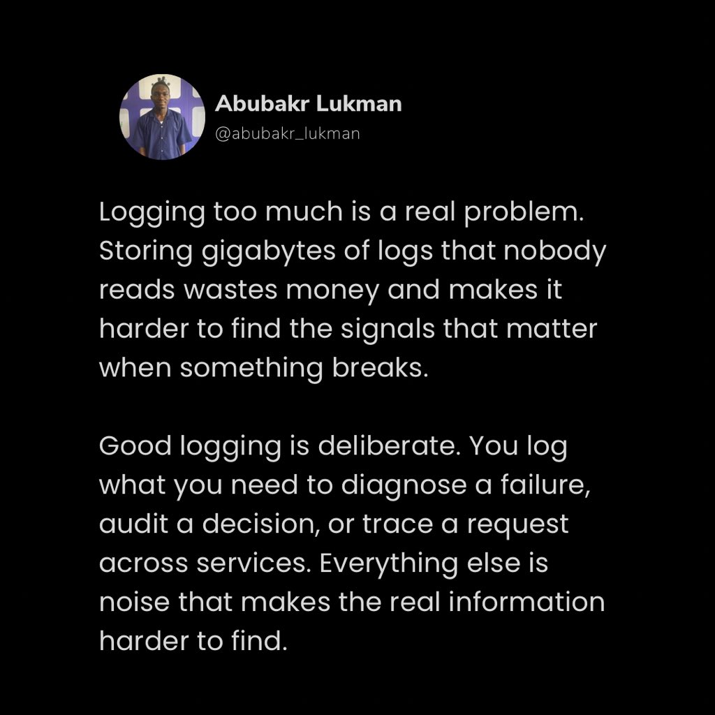 abubakr_Lukman's tweet photo. The things they never teach you but every engineer figures out the hard way.

#BackendDev #TechFacts #SoftwareEngineering #DeveloperLife #TheMostValuablePersonInTech https://t.co/VD8tnG722B
