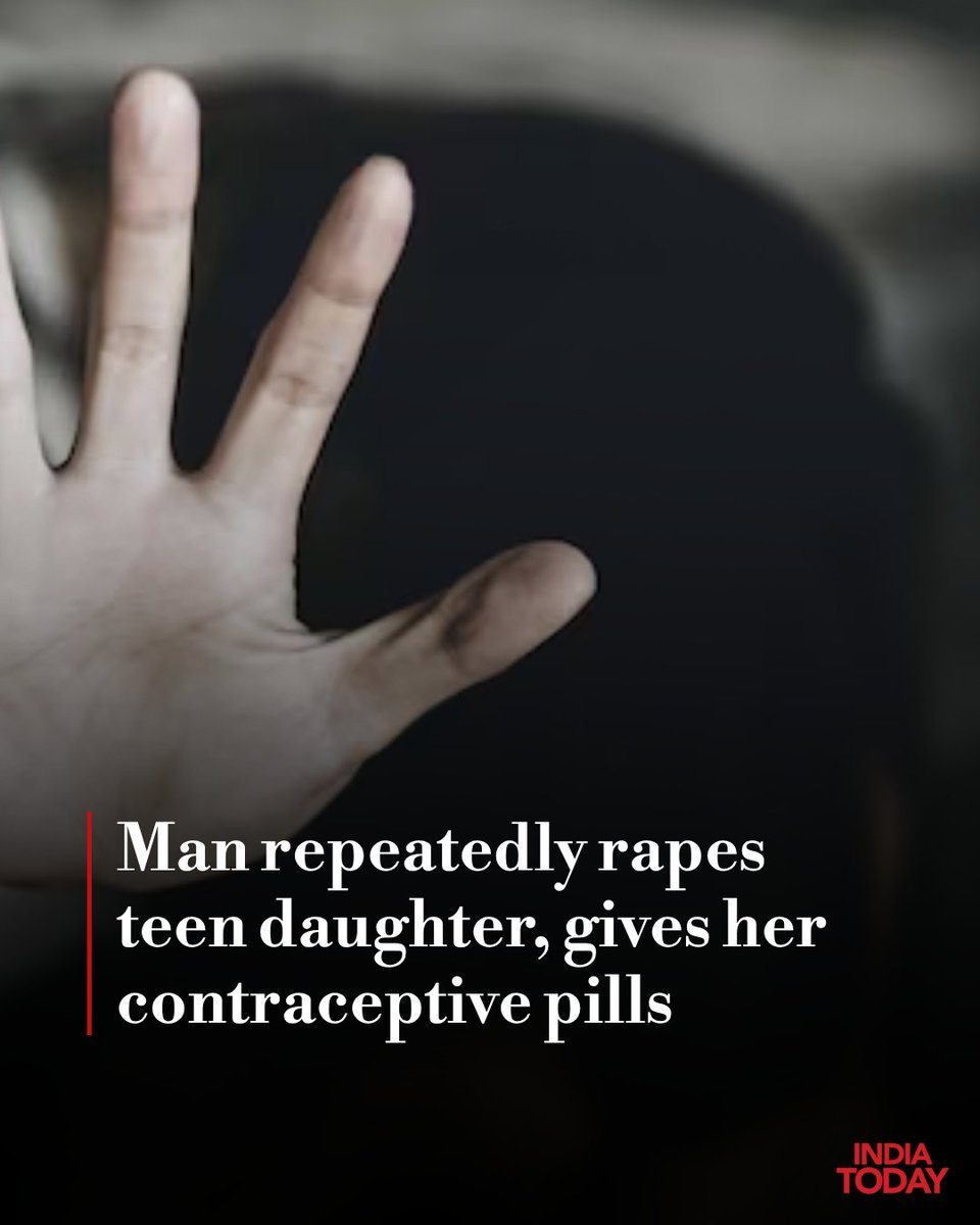 IndiaToday's tweet photo. A man who returned from South Africa in 2024 after six years has been arrested in #Gujarat's Navsari district after he was accused of repeatedly raping his 14-year-old daughter and threatening to kill her if she spoke about it.

According to the complaint filed by his wife, he raped their daughter for three consecutive days on May 9, 10 and 11. After the assaults, he gave the girl contraceptive pills and threatened to kill her if she told anyone, which left her too frightened to speak.

Read more: https://t.co/lml1yFvomF
✍️ @brijdoshi