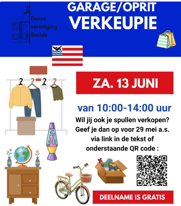 Asseninside's tweet photo. Op zaterdag 13 juni wordt er van 10:00 tot 14:00 uur een garage/opritverkoop georganiseerd in #Smilde! https://t.co/5hM56nwLJO