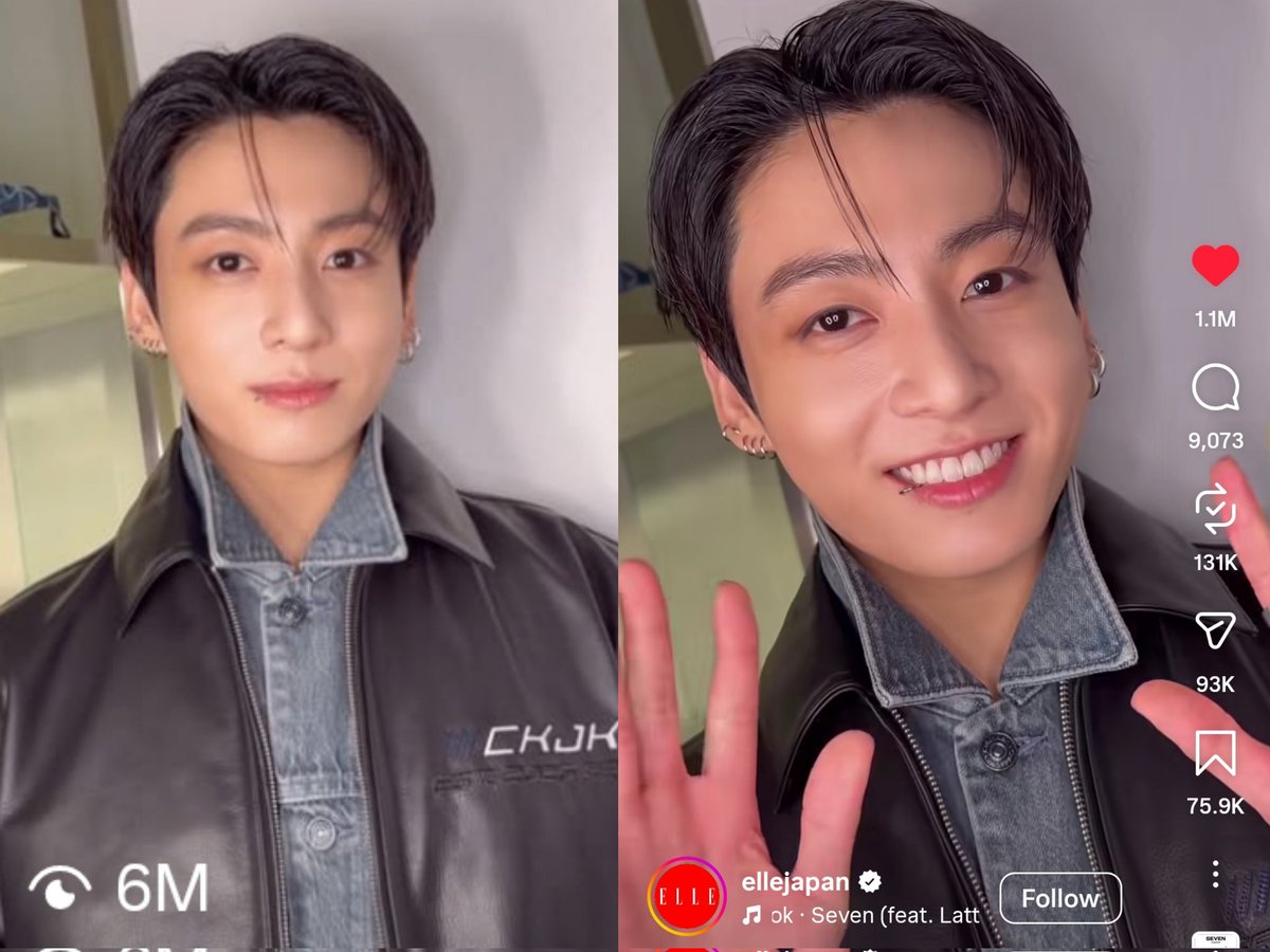 ELLE Japan's Instagram reel of Jungkook at the CKJK event has