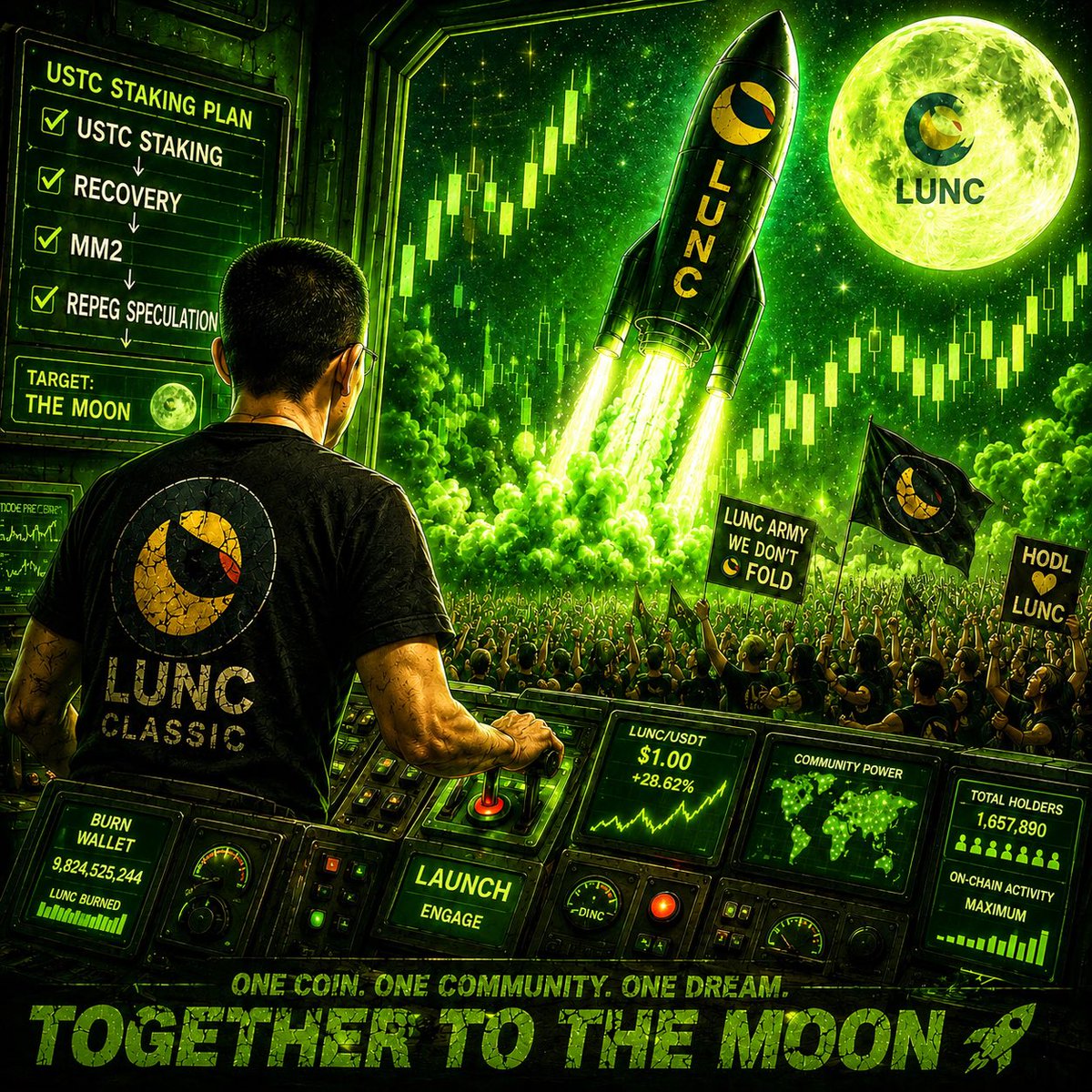 NewzHorizons's tweet photo. $USTC Staking ✅
Market Module 2.0 ✅
$LUNC USTCRepeg ✅

The launch sequence has begun. 🚀🌕
While others see a meme, we see a community that never stopped building.
$1 USTC. A stronger Terra Classic ecosystem. And a LUNC Army that refused to fold.
Together to the Moon. 💚
#LUNC #USTC #TerraClassic #LUNCArmy #Crypto #AltcoinSeason #Repeg #MM2 #USTCStaking