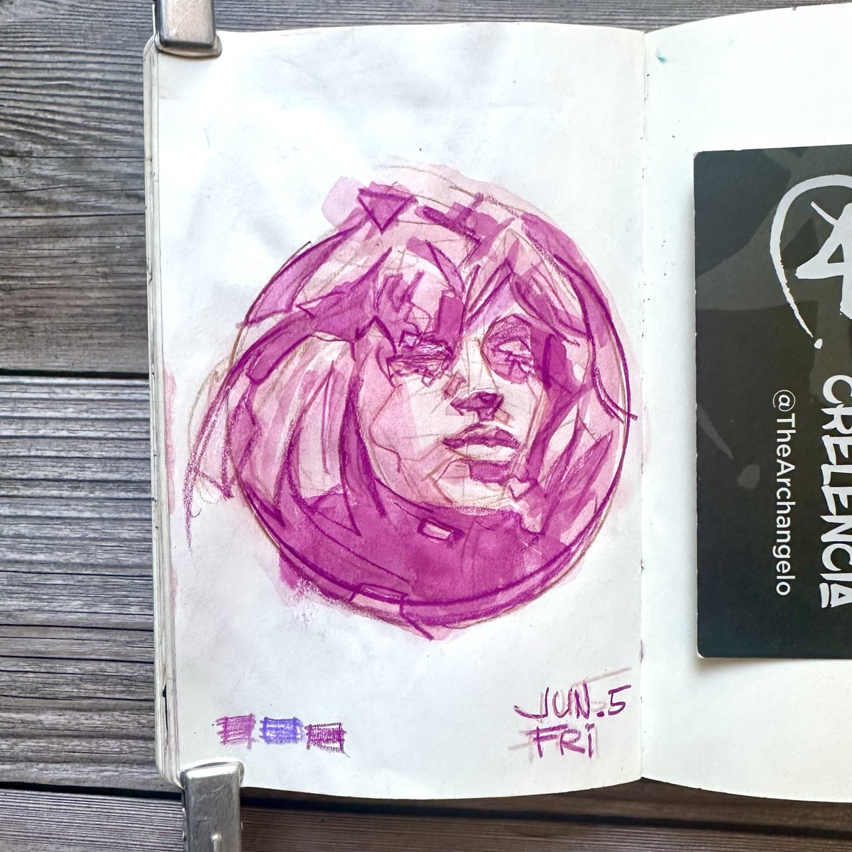 TheArchangelo's tweet photo. Day 156 of 365 

#TheArchangelo #archangelocrelencia #photonnmo #photon_nmo #dailysketch #sketchbook #minisketchbook #draweveryday #ded2026 #penandink  #dailysketch #watercolor https://t.co/oj4IG7y9Qj