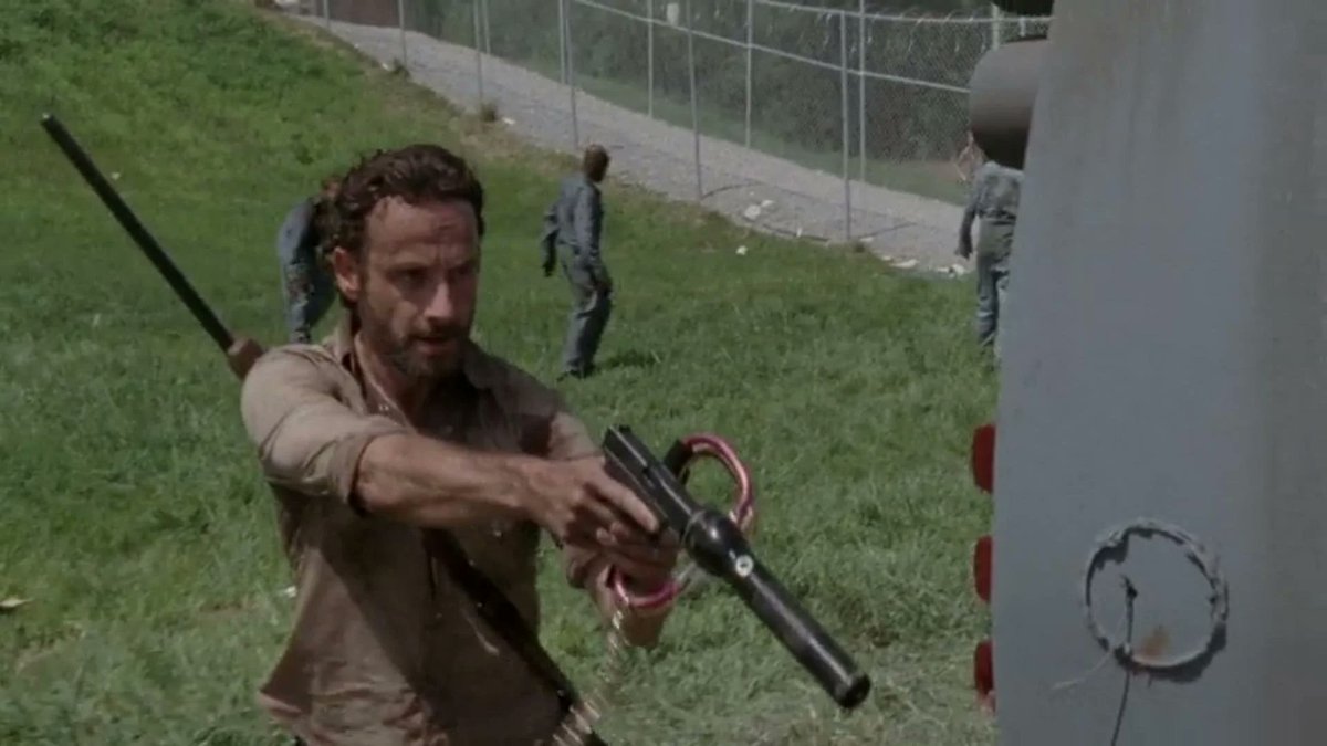 DocStrangelove2's tweet photo. The Walking Dead flashlight suppressor still lives rent free in my head. https://t.co/V4pelz2aZR