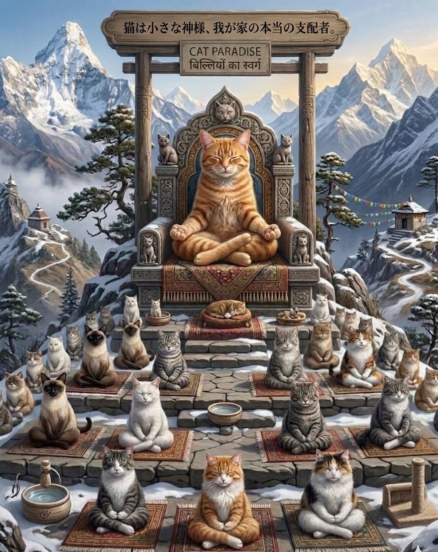 Thepetsonly's tweet photo. "If 'Cat Paradise' was a real place, this is exactly what it would look like. 🧘‍♂️ https://t.co/OEIPKhJojx