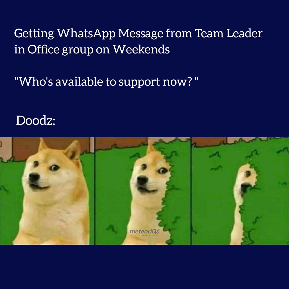 MeteoriQs's tweet photo. Who's available?"
Last seen recently changes to last seen 2 years ago.

#meteoriQs #qualitythrivesUShigh #productdevelopment #webappdevelopment #mobileappdevelopment #qaautomation #deploymentdelivery #IoT #AI #ML #blogpost #fridayfun #meme #memepost #memeoftheday https://t.co/4DI7qyc6Fk