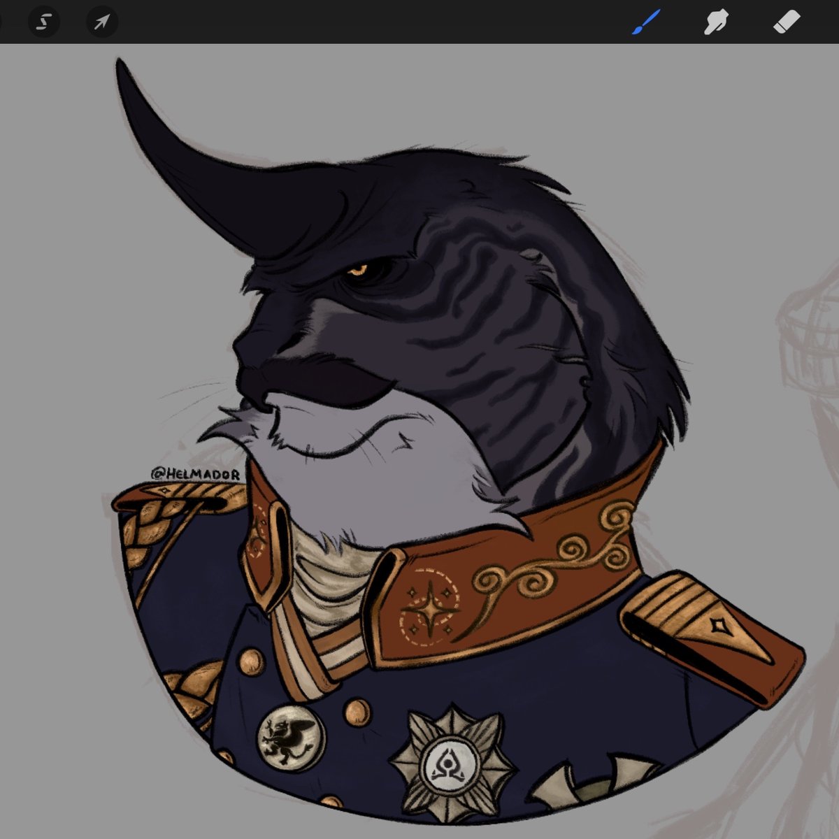 helmador's tweet photo. If the Terran Empire gets to canonically have a famous historical-military figure reference via Arcturian Horatio Nelson, then I think it’s only fair that the Procyon Expanse should have a cool ass alien-ified reference too. Tuskrus Gebhard Leberecht von Blucher

#battleatprocyon https://t.co/ZIbfTTCE85