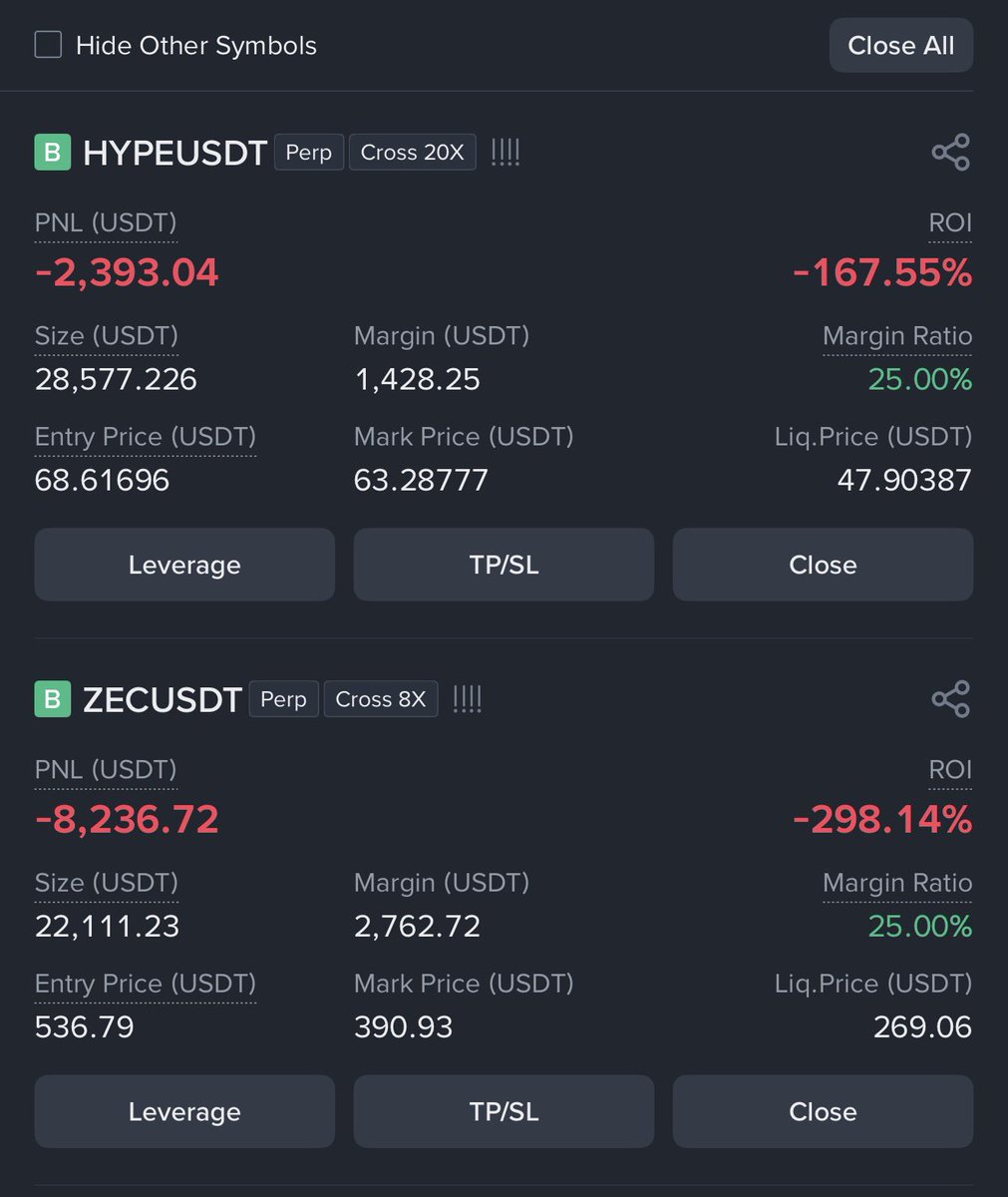Crypto__Haris's tweet photo. Stop… Give me 2 minutes before you panic-sell your crypto.

If you’re only seeing red candles everywhere, thinking crypto is finished, and thinking if you should sell everything, then please read this:

First, bottoms are always scary. The news turns bearish, social media turns negative, and everyone suddenly becomes an expert telling you to sell. This happens every cycle.

Second, don't make the mistake of jumping from coin to coin just because you're tired of waiting. I've seen people hold for months, switch at the worst possible time, and then miss the actual rally.

Third, I still don't think the biggest move of this cycle is over. Most people give up near the bottom, not near the top.

At this stage, patience is more important than emotions.

The people who stay calm during the fear are usually the ones who will be benefited the most when the market turns around.

And yes, both my $HYPE and $ZEC positions are currently in loss. But I already told everyone from day one that this trade is risky and that I’m prepared for more downside. If they dump further together with $BTC, I’ll be buying more and improving my average entry. My plan hasn’t changed.
