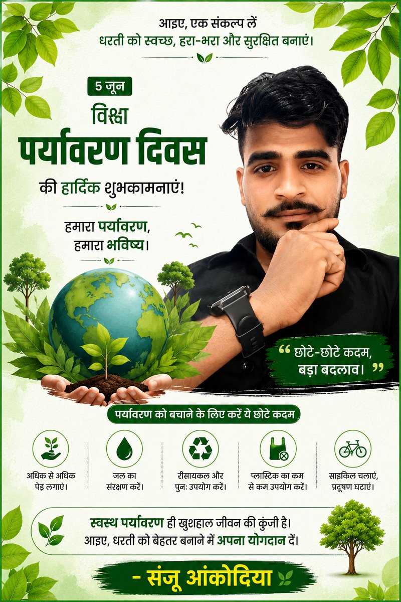sanjukumar9358's tweet photo. विश्व पर्यावरण दिवस कि हार्दिक शुभकामनाएं l https://t.co/ZKF609cwRs