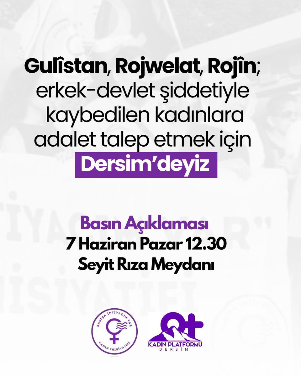 inisiyatif2025's tweet photo. Gülistan, Rojwelat, Rojîn; erkek-devlet şiddetiyle kaybedilen kadınlara adalet talep etmek için Dersim’deyiz. https://t.co/nOV0Ci1fNw