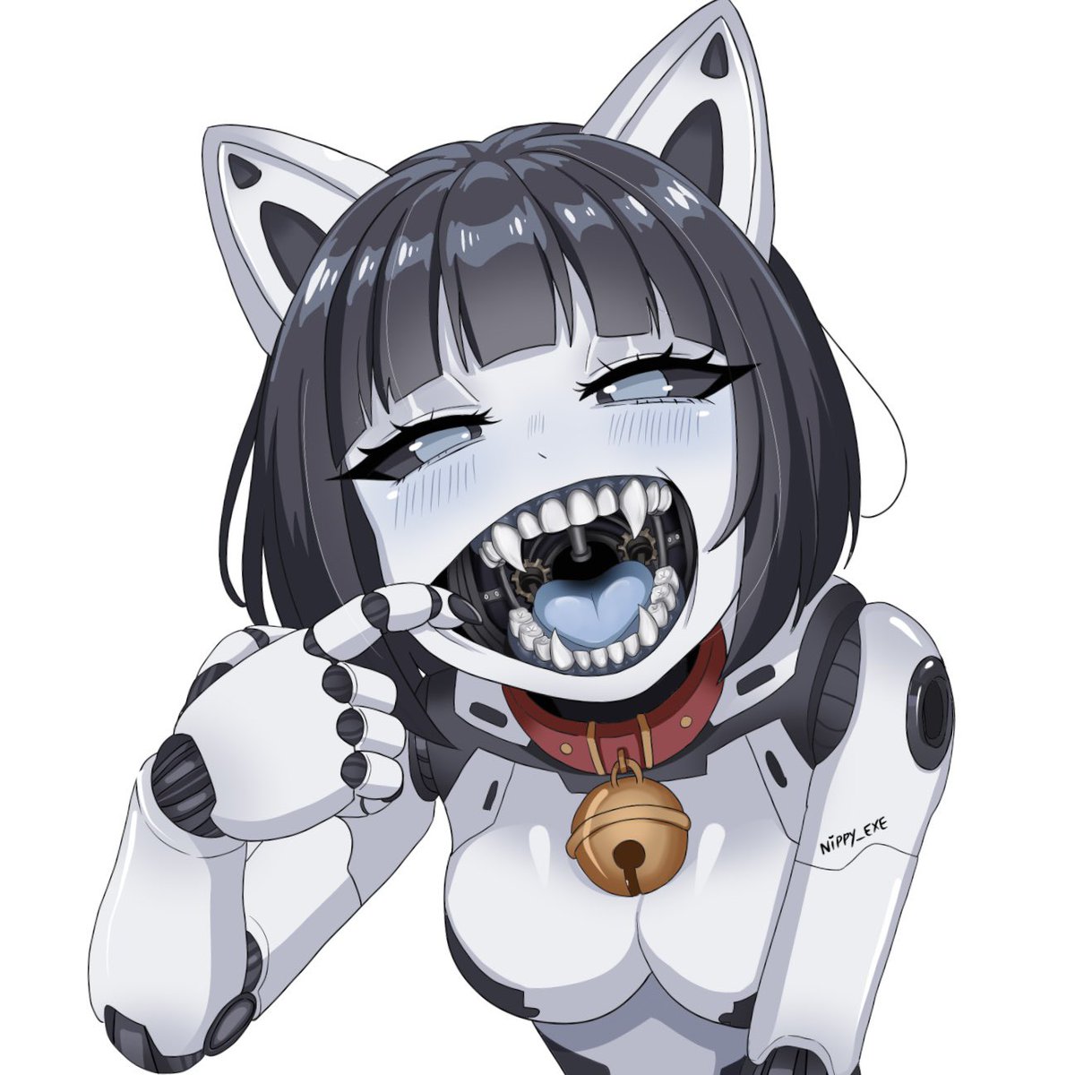 Nippy_EXE's tweet photo. what is the inside of a robot girls mouth like? #robotgirl #nippyart #vtuber #vtuberen https://t.co/ccEn24vPRT