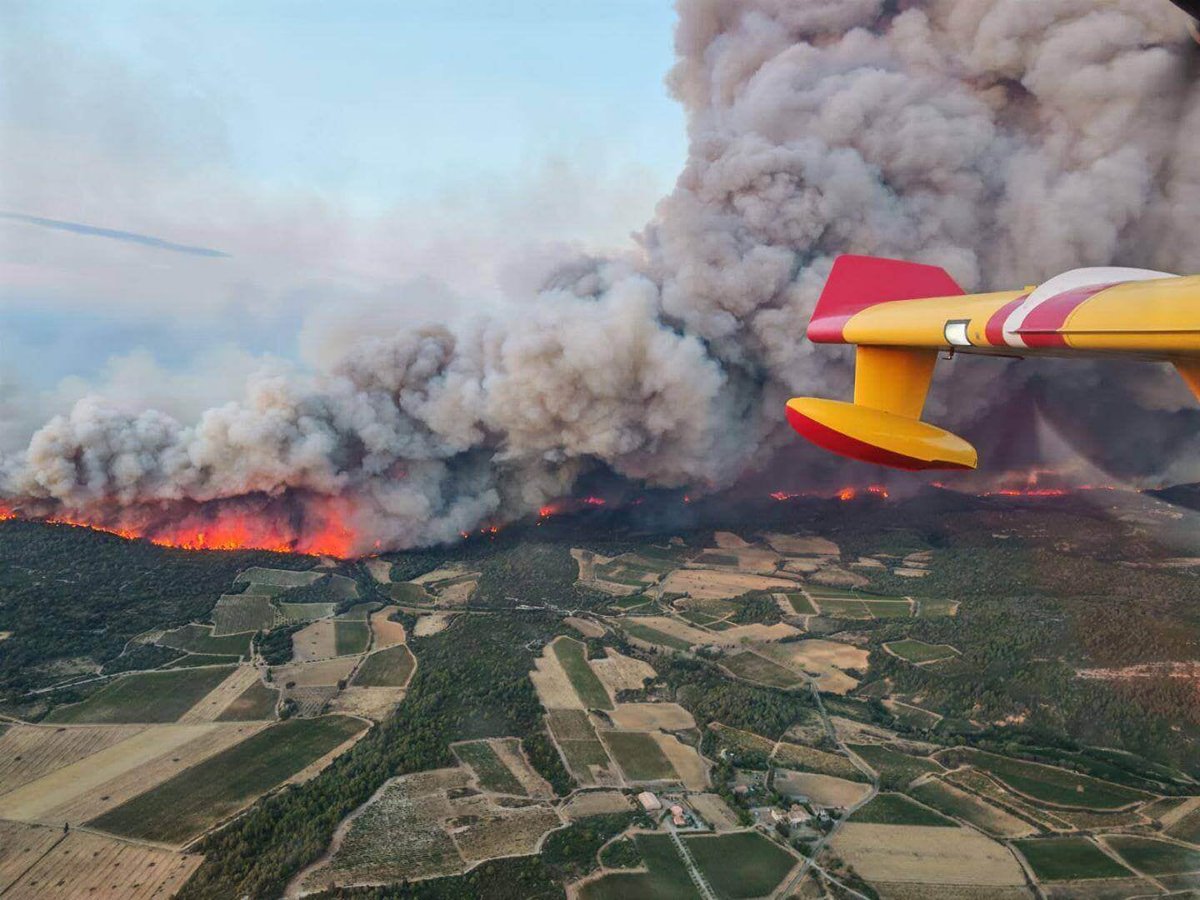 InfosFrancaises's tweet photo. AUDE : Le plus grand feu de forêt en France depuis 1949.
Un agent de l'Office national des forêts (ONF), soupçonné d'avoir involontairement déclenché le mégafeu du massif des Corbières en août 2025 en jetant un mégot de cigarette par la fenêtre d'une voiture de patrouille, a été mis en examen et placé sous contrôle judiciaire.

"L'incendie du siècle" avait coûté la vie à une habitante, parcouru plus de 16.000 hectares sur 16 communes et détruit 36 habitations (parquet de Montpellier).