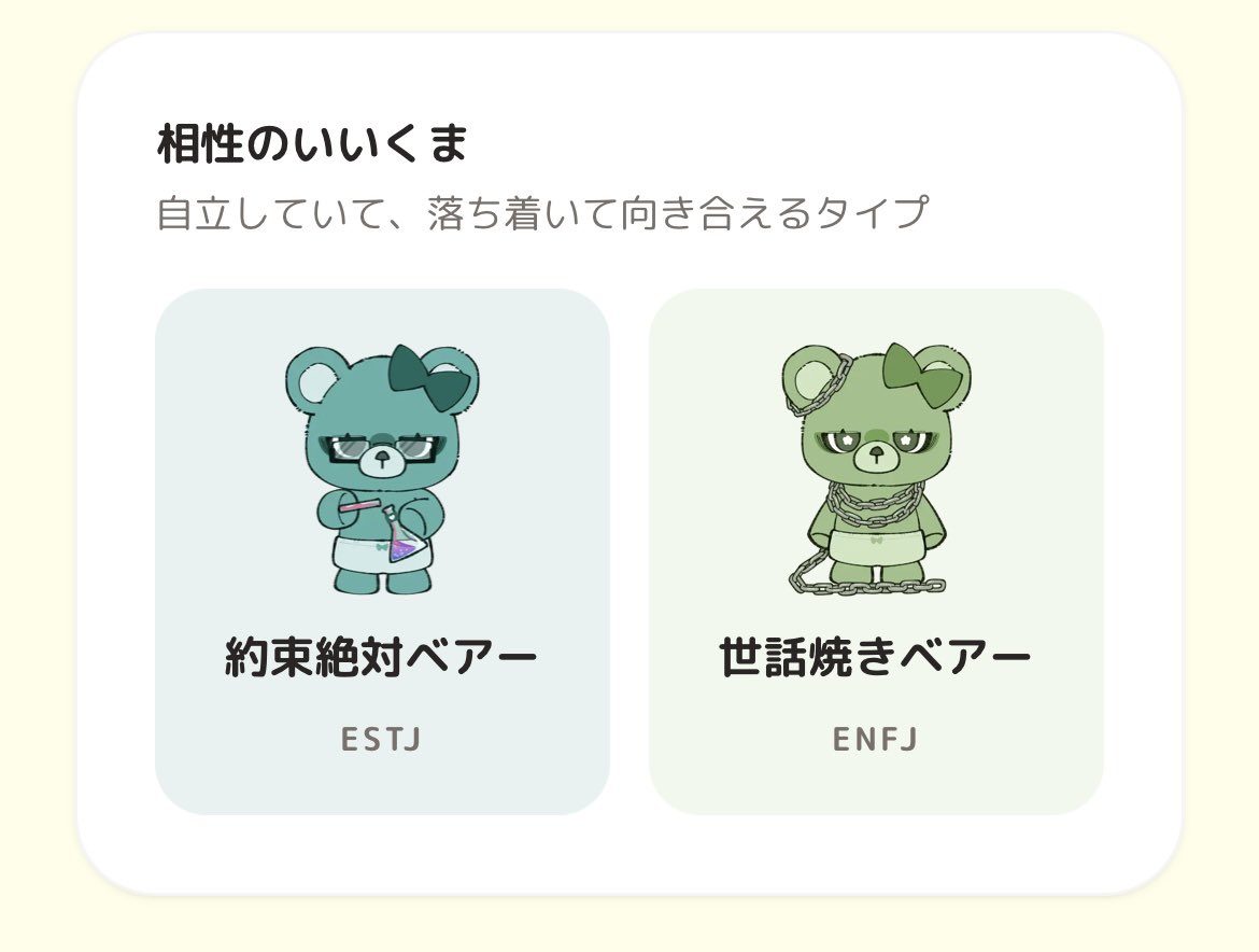 ankomoti_1031's tweet photo. こんな感じらしいです。

 #恋するへびべあ診断 https://t.co/XCoGJqX4Xp